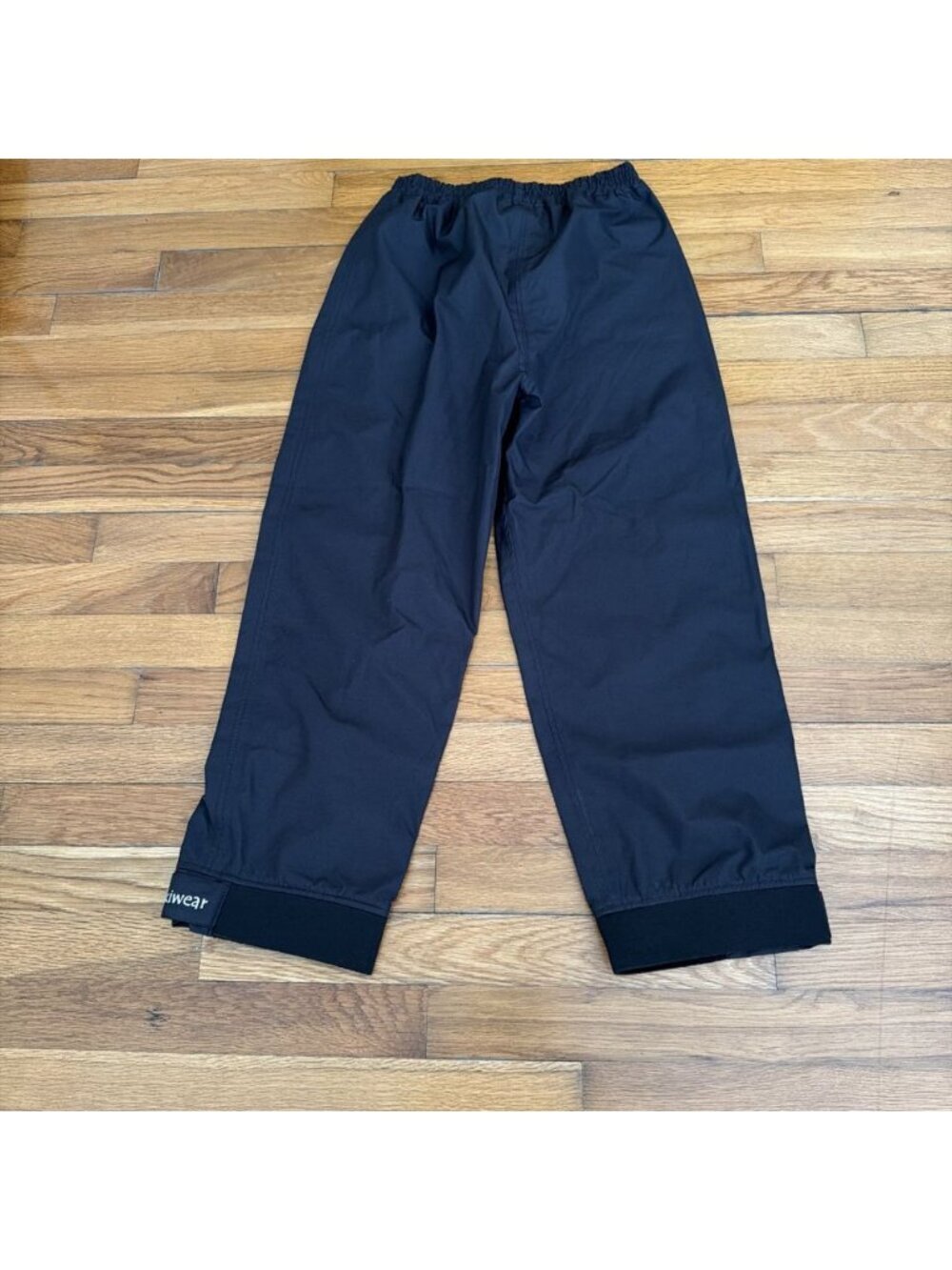 Oakiwear Rain Pants Boy's Black Drawstring Pullon Size 12/13 (Q22)